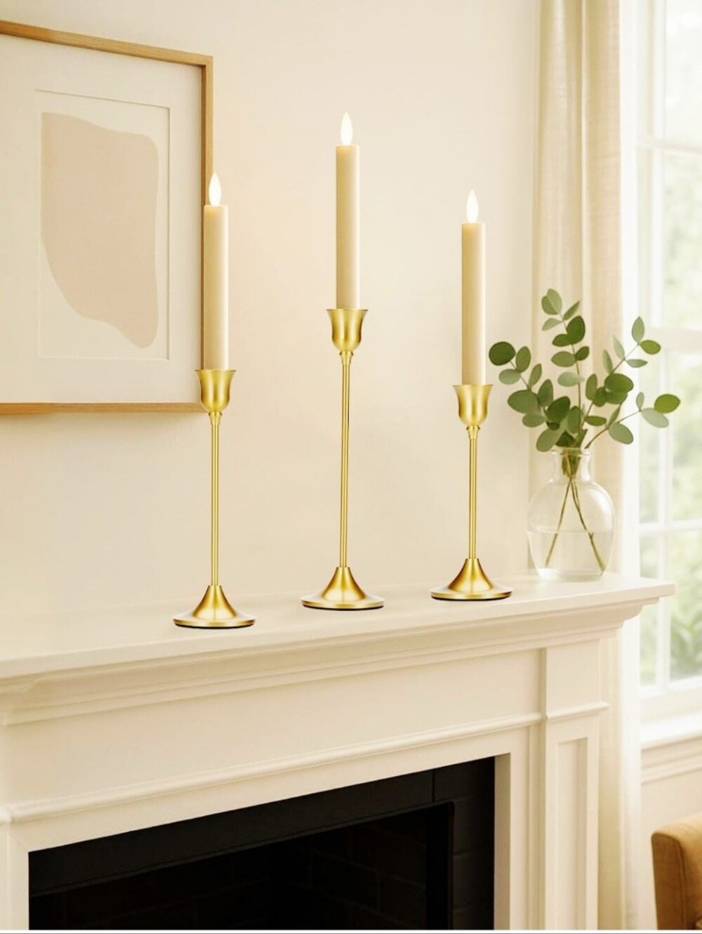 Gold Taper Candle Holders – Set of 12 | 4 Boxes